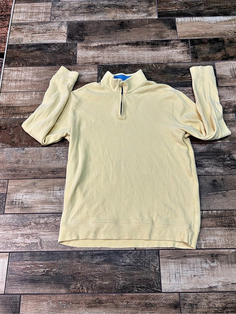 Lands' End Yellow Half-Zip Sweater Size XL